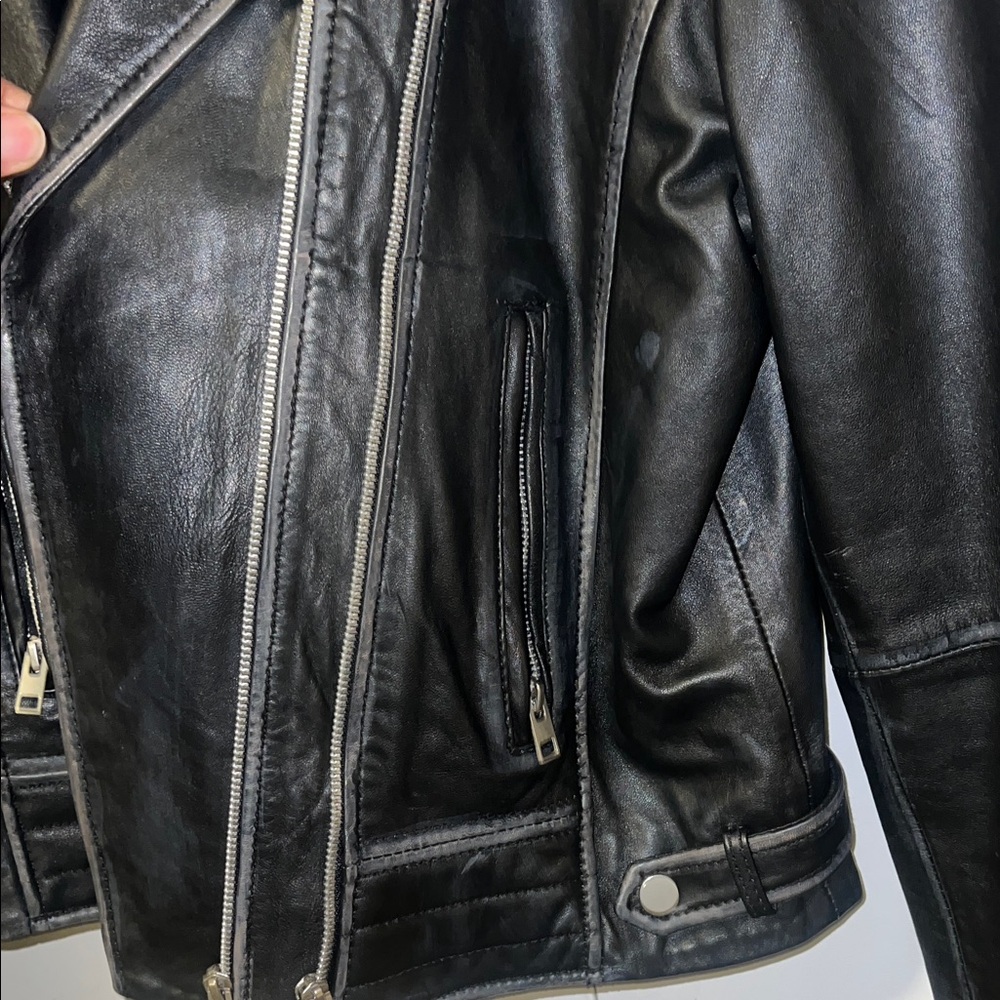 Barneys New York Women's Classic Black Leather Jacket - Picture 5 of 13